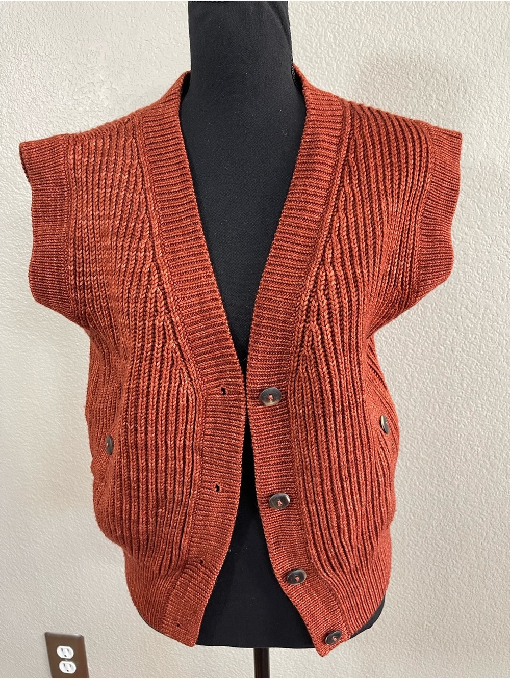 Misha and Puff Fisher Rib Vest merino wool XS/s